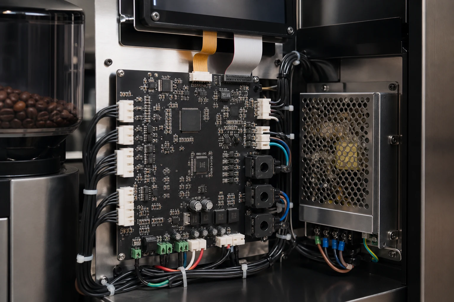 Control board, connectors and wiring